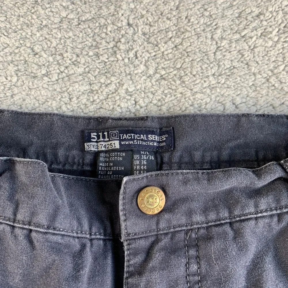 5.11 Tactical‎ Series Pants Mens 36x36 Gray Cargo Canvas Uniform Work Utility